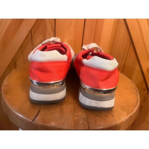 ORANGE/WHITE MICHAEL KORS ALLIE MODEL SNEAKERS WOMEN'S SIZE US 6.5M - Picture 4 of 14